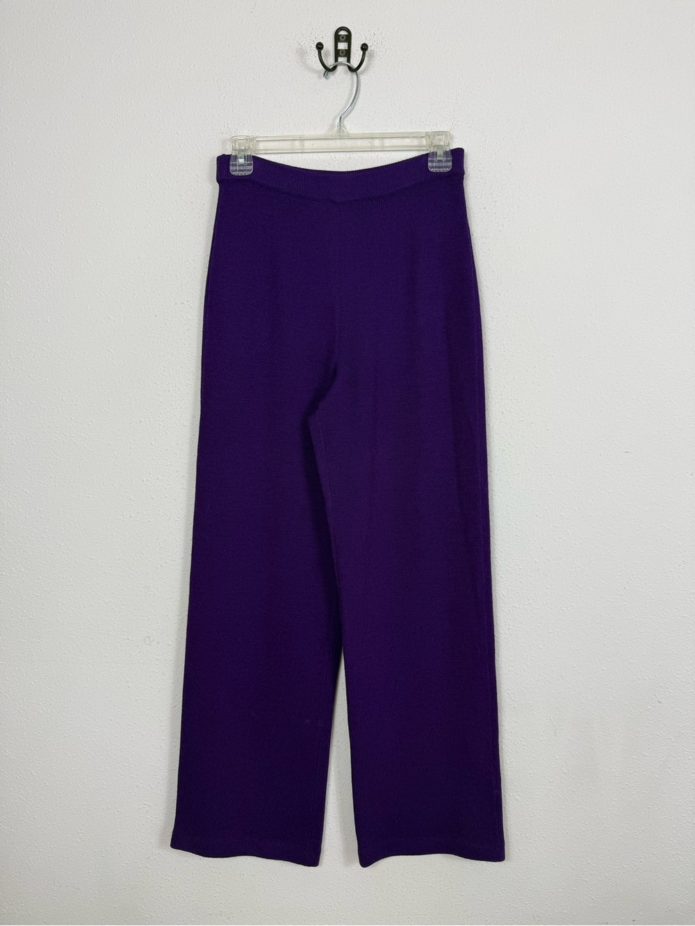 St. John Collection Purple Knit Wide Leg Pants Vintage Women’s Sz 4